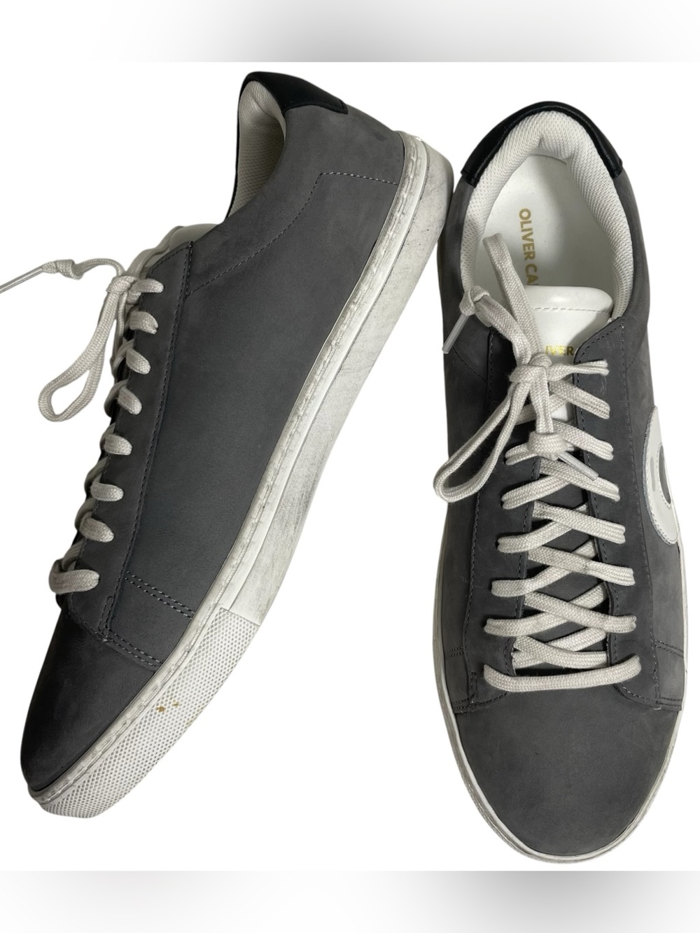 Oliver Cabell Men's Smoke Suede Leather Low 1 Sneakers Made in Italy Sz 44 US 11